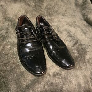 SHEIN Shiny Black Lace-Up Mens Dress Shoes